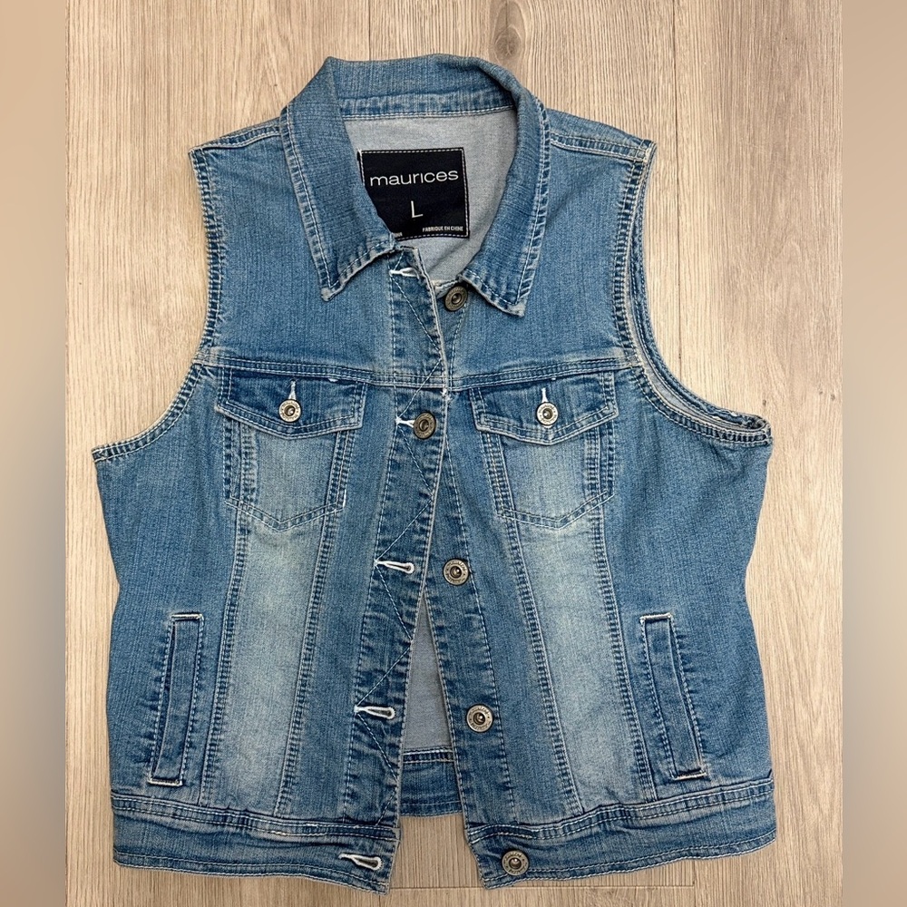 Maurices Denim Vest in Light Blue